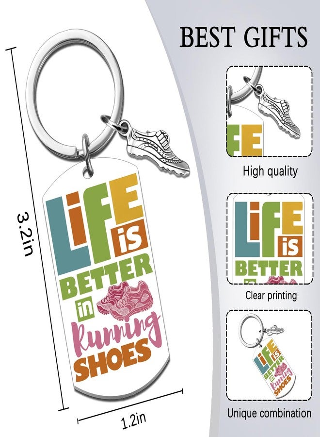 MOEXUKO Running Gifts for Women Funny Gifts for Runners Women Running Accessories Keychain Runner Gift for Friends Sister Daughter Unique Runners Keyring Stocking Stuffers for Her - Image 2
